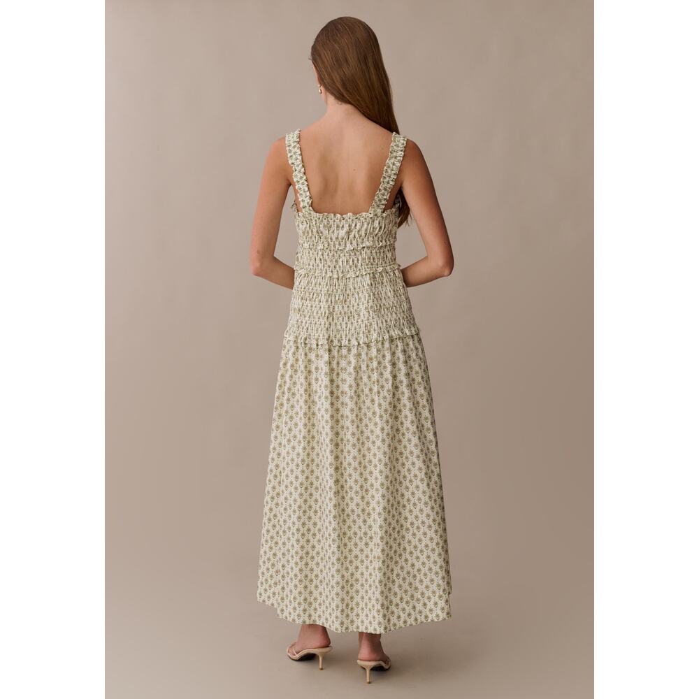 NWT Few Moda o.p.t Freya Cotton Dress Smocked Waist Cottagecore Milkmaid size M - Picture 2 of 12